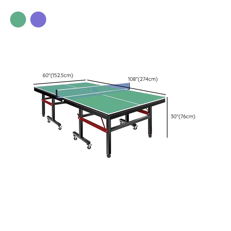 Indoor Ping Pong Table with Dark Blue/Olive Green Synthetic Laminate Top, Includes Table Tennis Paddle