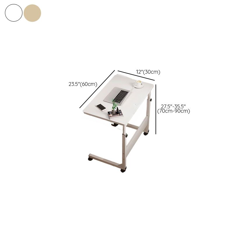 Casual Engineered Wood 1 Tier Adjustable Height Laptop Cart with Casters, Stand Vertical Installation