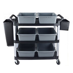 Synthetic Material Detached Accessory Cart with 3 Tiers, 4 Casters & Handle Culinary Space