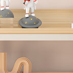 Black/Chalk Rectangle Metal Base Table with Wear Resistance, Shelves, Toboggan Base, Cable Management, and Rounded Corners