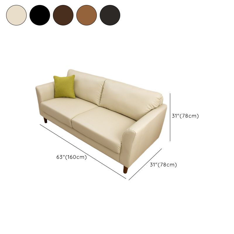 Art Deco Faux Leather Flared Arm Loveseat with Cushions for Living Room
