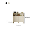Casual Raw Wood Console Dresser/Bachelor Chest with Shelves, 6/4 Drawers, Vertical/Horizontal