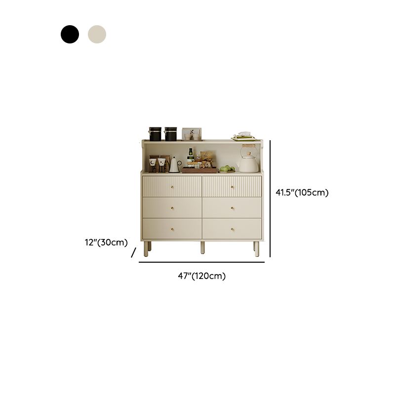 Casual Raw Wood Console Dresser/Bachelor Chest with Shelves, 6/4 Drawers, Vertical/Horizontal