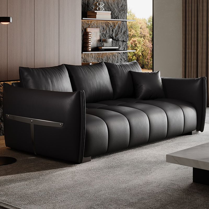 Tear Resistant Black Standard/Single Sofa with Arm and 3/1 Pillows