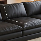 Modish Solid Color Scratch-durable Standard Sofa in Midnight Black, Seats 4/3/2-seater with 2 Pillows