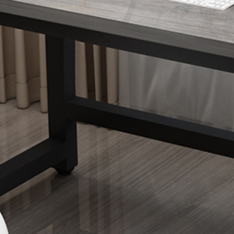 Casual Writing Desk with Easy Assembly and Scratch-proof H-Shape Base in Dove Grey Engineered Wood