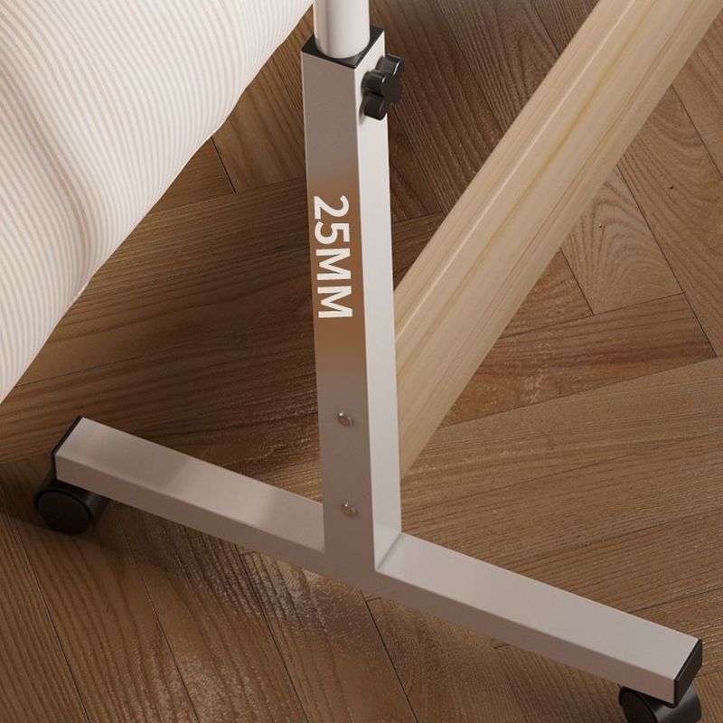 Casual Engineered Wood 1 Tier Adjustable Height Laptop Cart with Casters, Stand Vertical Installation