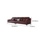 Modish Solid Color Stain Resistant Standard Sofa in Mocha Pu Leather with 2 Pillows, Seats 4/3/2-seater