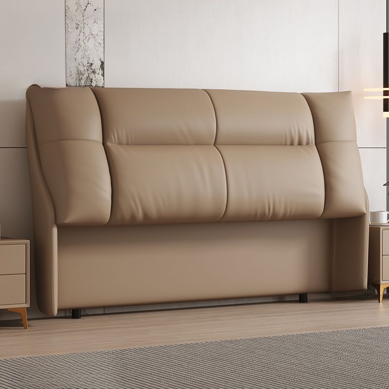 Trendy Panel Headboard in Natural Wood with No Distressing, Rectangle Shape for King/Queen/Full Bed, Cotton Upholstery Fill, Standard Height
