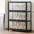 Bambusa Flooring Curio Cabinet with Stockroom, 4 Cabinets/3 Cabinets/2 Cabinets, 4 Shelves/3 Shelves/2 Shelves, 4 Doors/3 Doors/2 Doors
