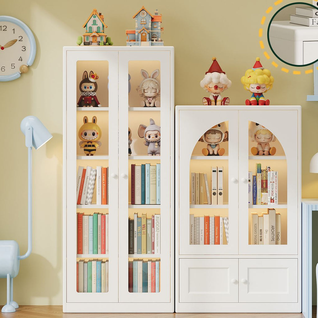 Organizing Shelf with 1 Cabinet, 2 Cabinets, 5-Shelf, 4 Shelves in Alloy Vertical with Closed Back