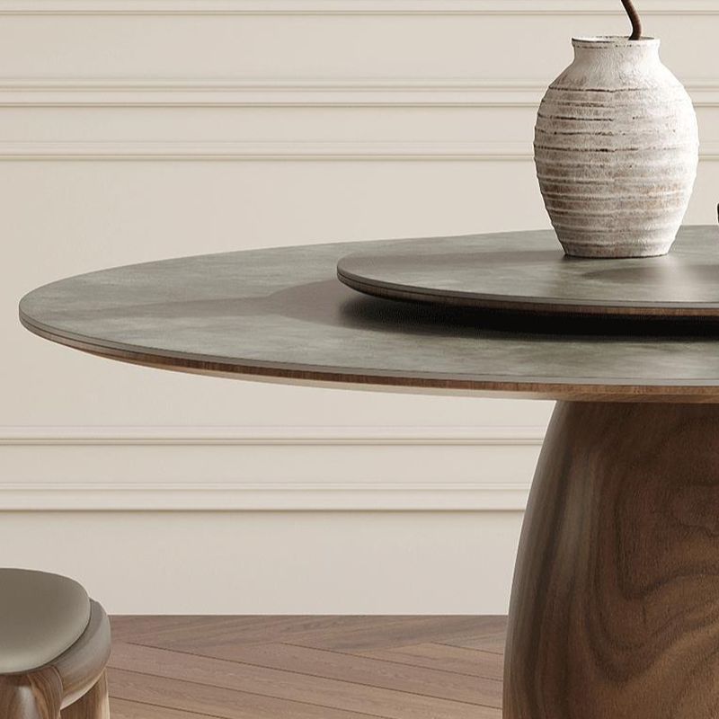 Tan Base Stone Dining Table with Anti-Fouling Sintered Stone Top, 4-person Seat/Seating for 8/Seating for 6