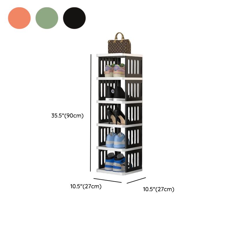 Art Deco Polymerized Material Square Shoe Rack with 2/3/4 Shelves, 1-10 Pairs Capacity for Drawing Room