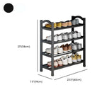 Art Deco Polymerized Material Rectangle Shoe Rack with 5/4/3 Shelves, Floor Mounted for 1-20 Pairs in Bedroom