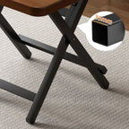 Laminate Dining Table with Crossed Legs, Scratch-repellent, Foldable Square Top for 2-seater