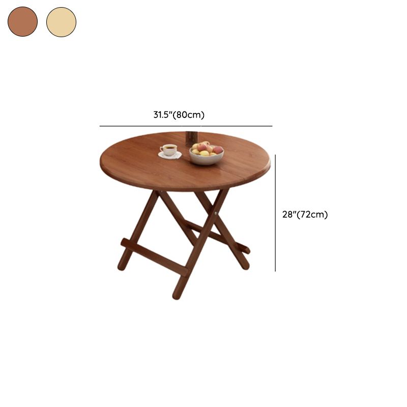 Veneer Dining Table with Crisscross Legs, Scratch-repellent and Foldable, for 4 People/2 People