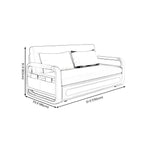 Faux Leather Metal Arm Convertible Futon Sofa Bed Tight Back Loveseat