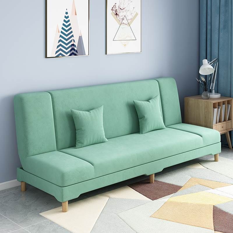 Contemporary Modern Grey/Azure/Emerald Green Sleeper, Solid Color, 3-Seater with 2 Pillows