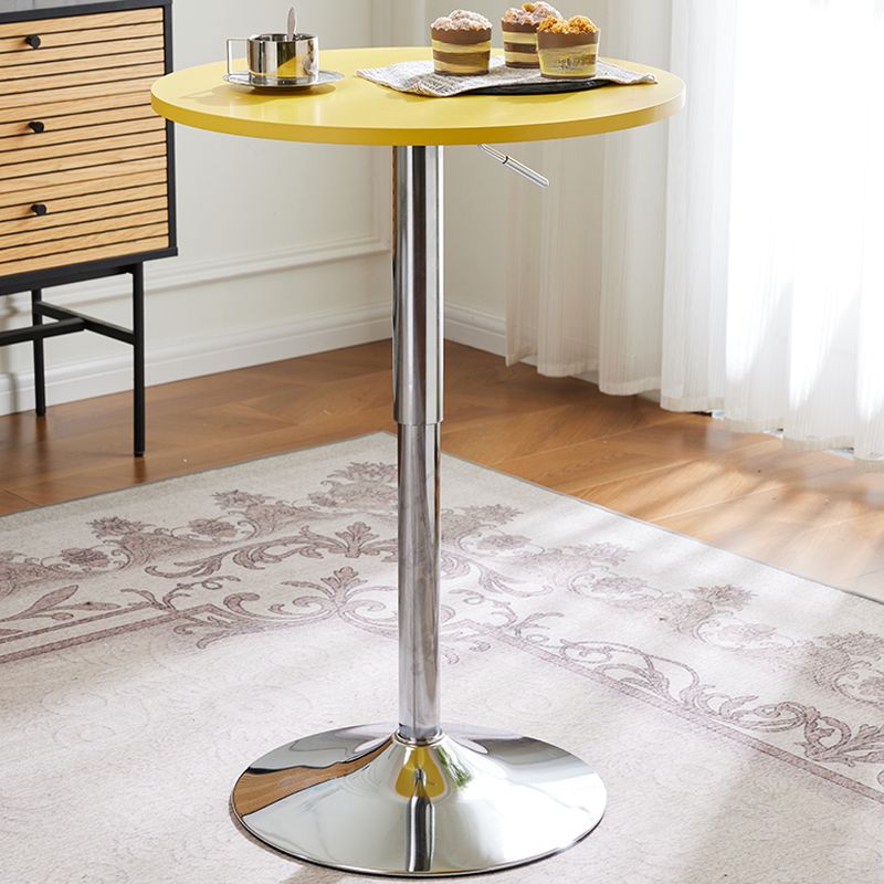 Height-adjustable Circular Pub Table in Ink/Metallic/Butter Color