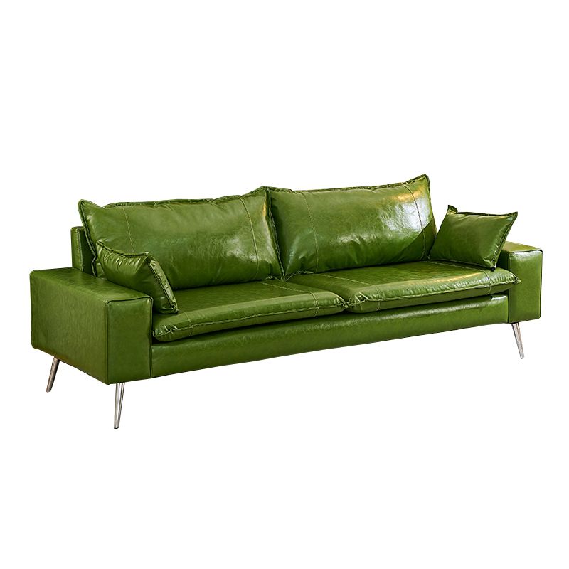 Modern Olive Green/Ink/Lemon Color Solid Color Leather/Corduroy Sofa Couch for Seats 4/Seats 3/Seats 2