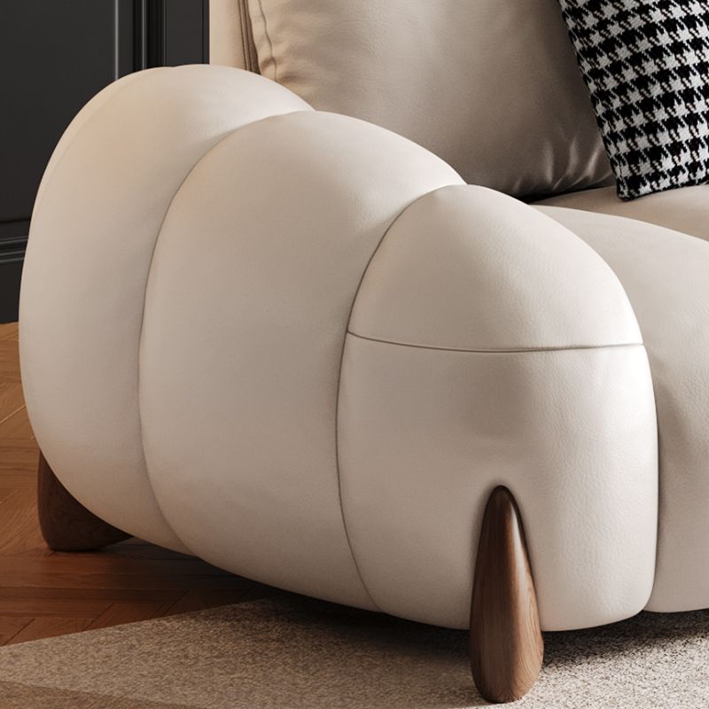 Contemporary Modern White Water Resistant Solid Color Standard Sofa for 2 People or 3 with 2 or 3 Pillows