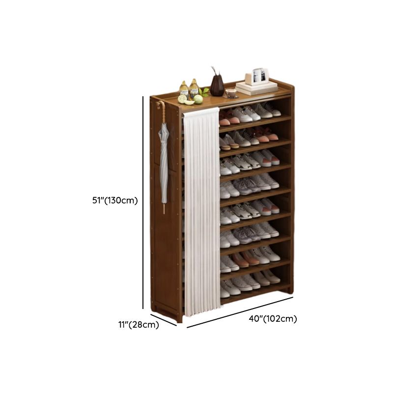 Art Deco Bambusa Rectangle Shoe Rack with 7 Shelves/6 Shelves/5 Shelves, Floor Mounted for 11-20 Pairs/1-10 Pairs/21-30 Pairs in Drawing Room