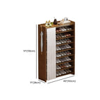 Art Deco Bambusa Rectangle Shoe Rack with 7 Shelves/6 Shelves/5 Shelves, Floor Mounted for 11-20 Pairs/1-10 Pairs/21-30 Pairs in Drawing Room
