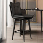Casual Soft Seating/Rawhide Bar Stools in White/Caramel/Amber Color with Back, Turned Swivel Saddle Seat, and Leg Rest