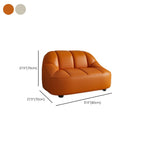 Loveseat/Single Sofa in Midnight Black/Amber Color/Off-White Pu Leather with 1 Pillow