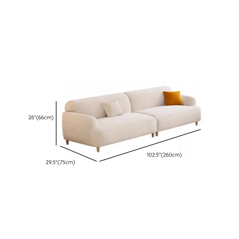 Contemporary Modern Solid Color Scratch-durable Standard Sofa/Loveseat/Single Sofa in White, 2-seater/Seats 3/Seats 4 with 2 Pillows/1 Pillow