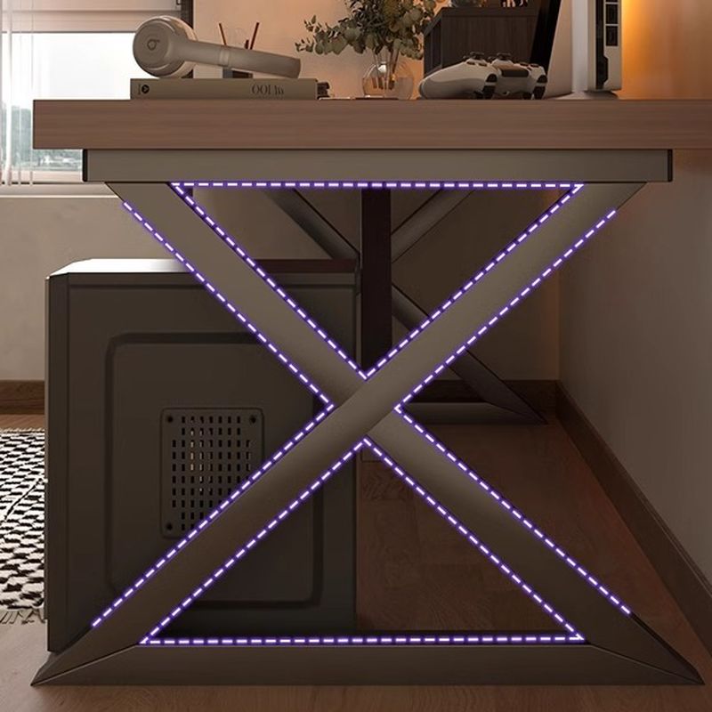 Minimalist Ergonomic Desk with Distortion-resistant Sled Base, Independent Structure, Wire Management, and Engineered Wood Top