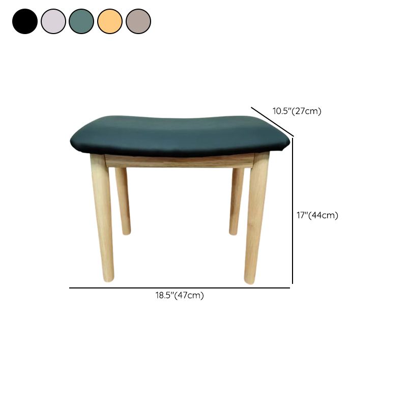 Casual Rectangular Solid Color Standard Ottoman in Pleather with Black/Lime Green/Citrus Color Upholstery