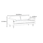 Craftsman Faux Leather Square Tufted Sofa for Living Room 65H