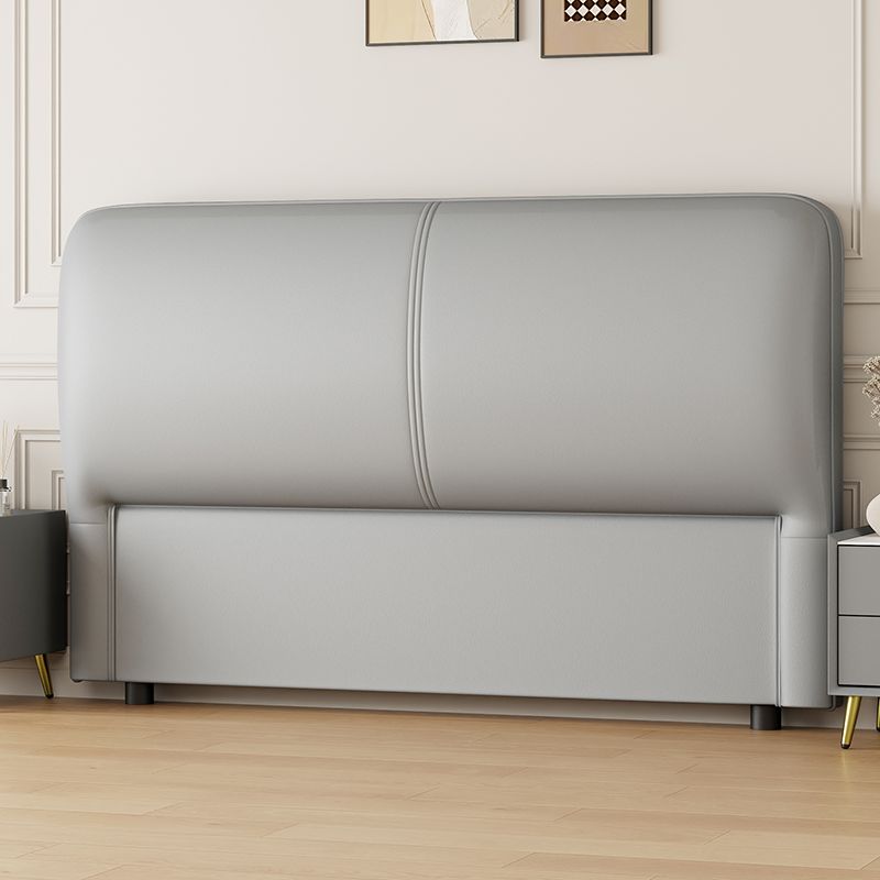 Trendy Panel Headboard in Natural Wood with No Distressing, Rectangle Shape for King/Queen/Full Bed, Sponge Upholstery Fill, Standard Height