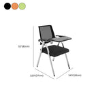 Contemporary Compact Ventilated Back Training Chair/Side Chair With Arms and Metal Frame for Tile Flooring