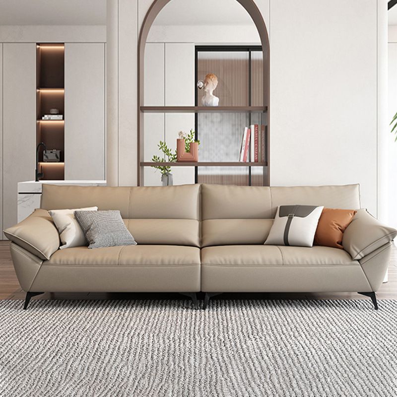 Contemporary Modern Solid Color Standard Sofa/Loveseat/Single Sofa in Off-White with 4-seater/for 3/2 People and 2 Pillows/1 Pillow