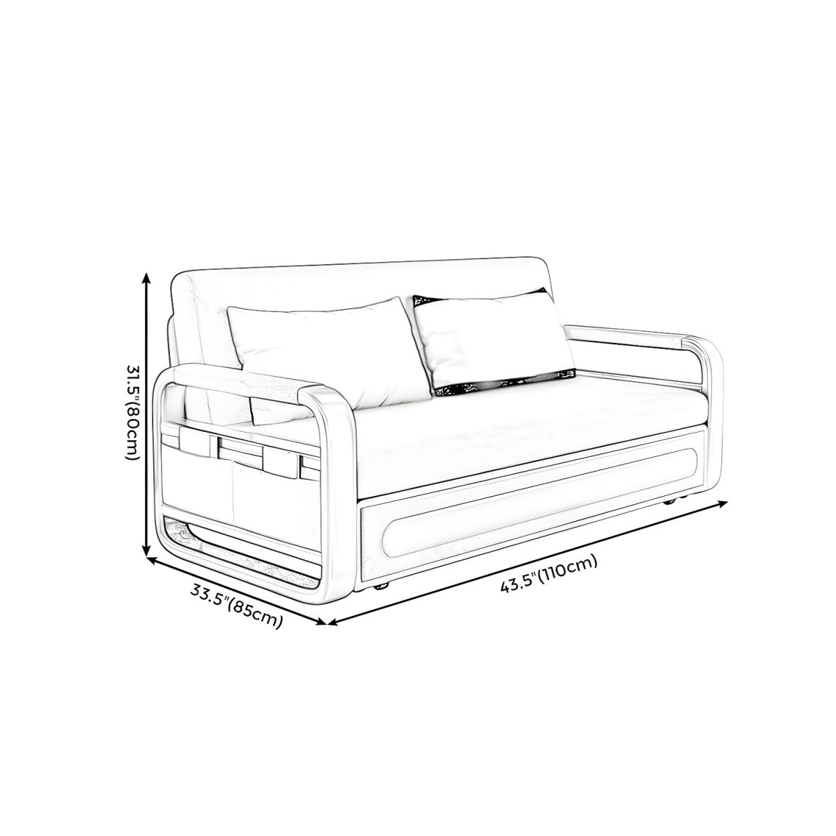 Convertible Futon Sofa Bed Tight Back Faux Leather Settee Loveseat