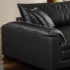 Drawing Room Standard Sofa in Midnight Black with Armrest