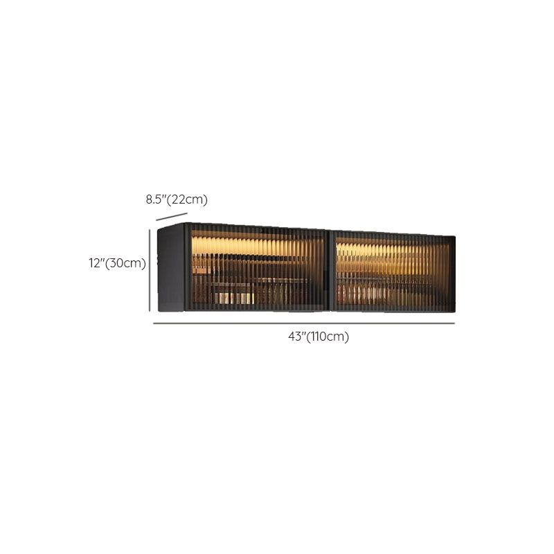 Modern Metal Wall Mount Above Fridge Cabinet with Repository