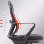 Multi-levelled Single Color Chair with Armrest, Wheels, Midnight Black/Dove Grey/Chalk Frame, Lumbar Support, and Tilt Available Glide Movement