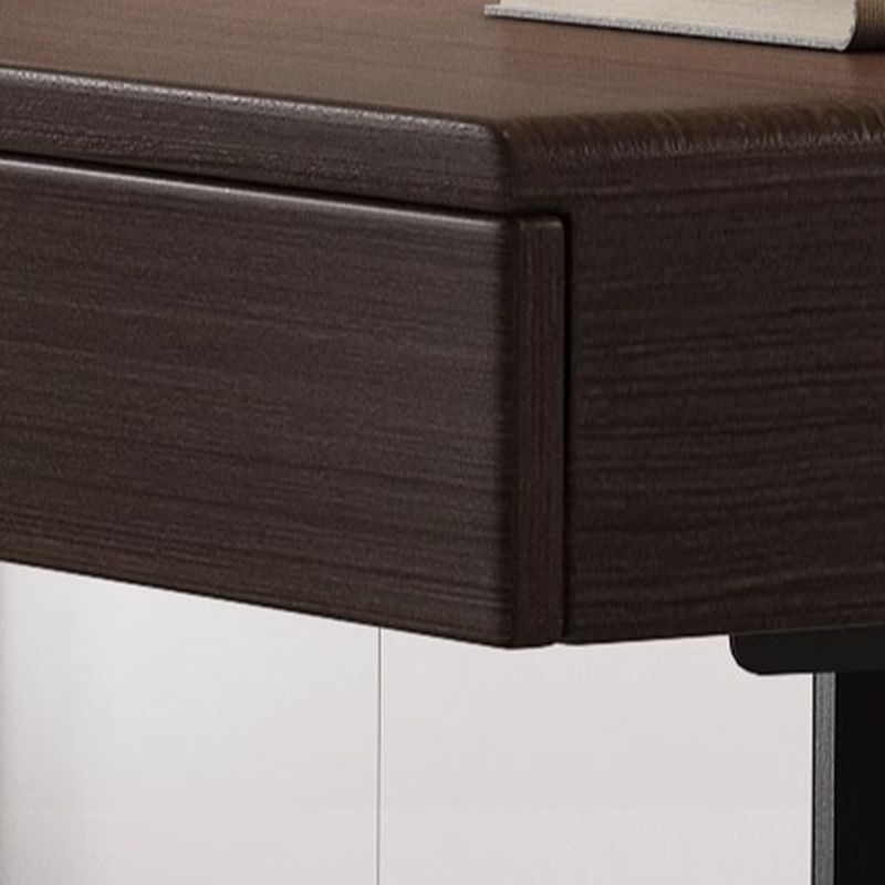 Odor Resistant T-Shape Base Table with 3 Drawers, Automatic Height Adjustment, Auburn Detached Top with Built-in Outlet in Natural Wood