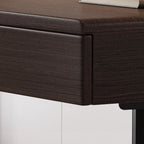 Odor Resistant T-Shape Base Table with 3 Drawers, Automatic Height Adjustment, Auburn Detached Top with Built-in Outlet in Natural Wood