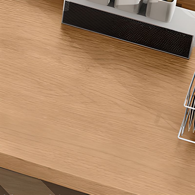 Casual Writing Desk with Easy Assembly, Odor Resistant Sleigh Base, Natural Wood Top, Unattached
