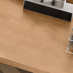 Casual Writing Desk with Easy Assembly, Odor Resistant Sleigh Base, Natural Wood Top, Unattached