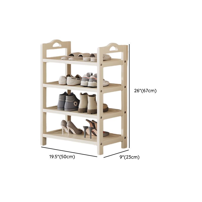 Art Deco Bambusa Rectangle Shoe Rack in Chalk with 6 Shelves for 11-40 Pairs in Drawing Room
