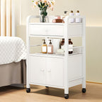 Side Protection Metal Bracket Utility Carts with Storage Space and Casters