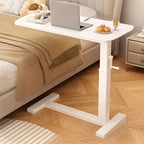 Casual Engineered Wood Laptop Cart with Adjustable Height and Casters