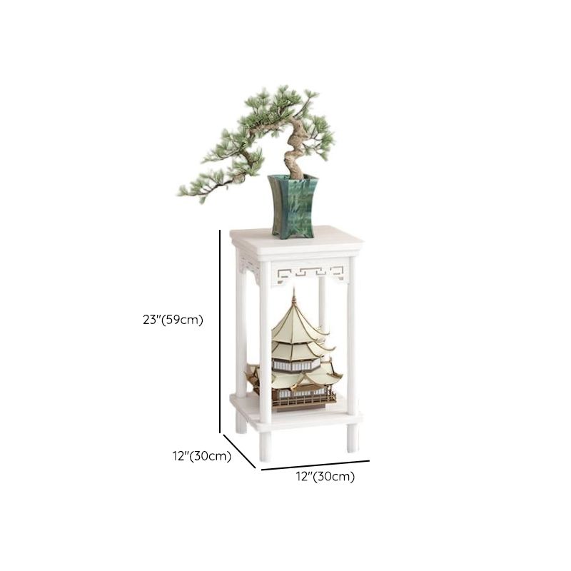 Chalk 2 Tiers/3 Tiers Square/Rectangle Plant Stand Side Table with Manufactured Wood Top, 1 Piece Set, 2 Shelves/3 Shelves, and Legs