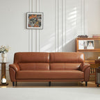 Trendy Solid Color Standard Sofa/Loveseat/Single Sofa in Auburn with Arm, Seats 3/2 People/4-seater