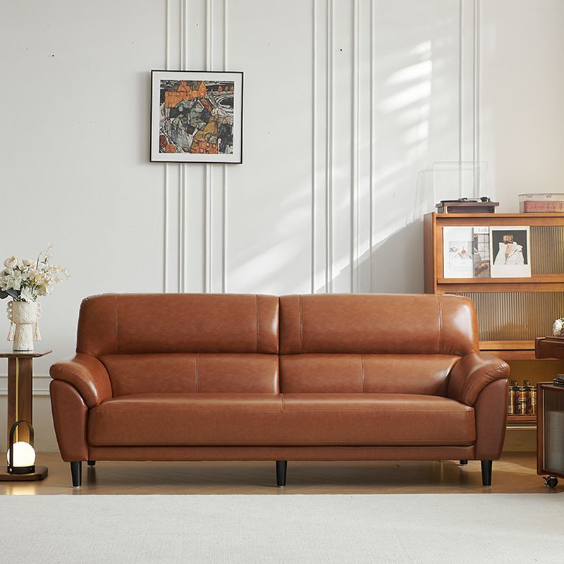 Trendy Solid Color Standard Sofa/Loveseat/Single Sofa in Auburn with Arm, Seats 3/2 People/4-seater